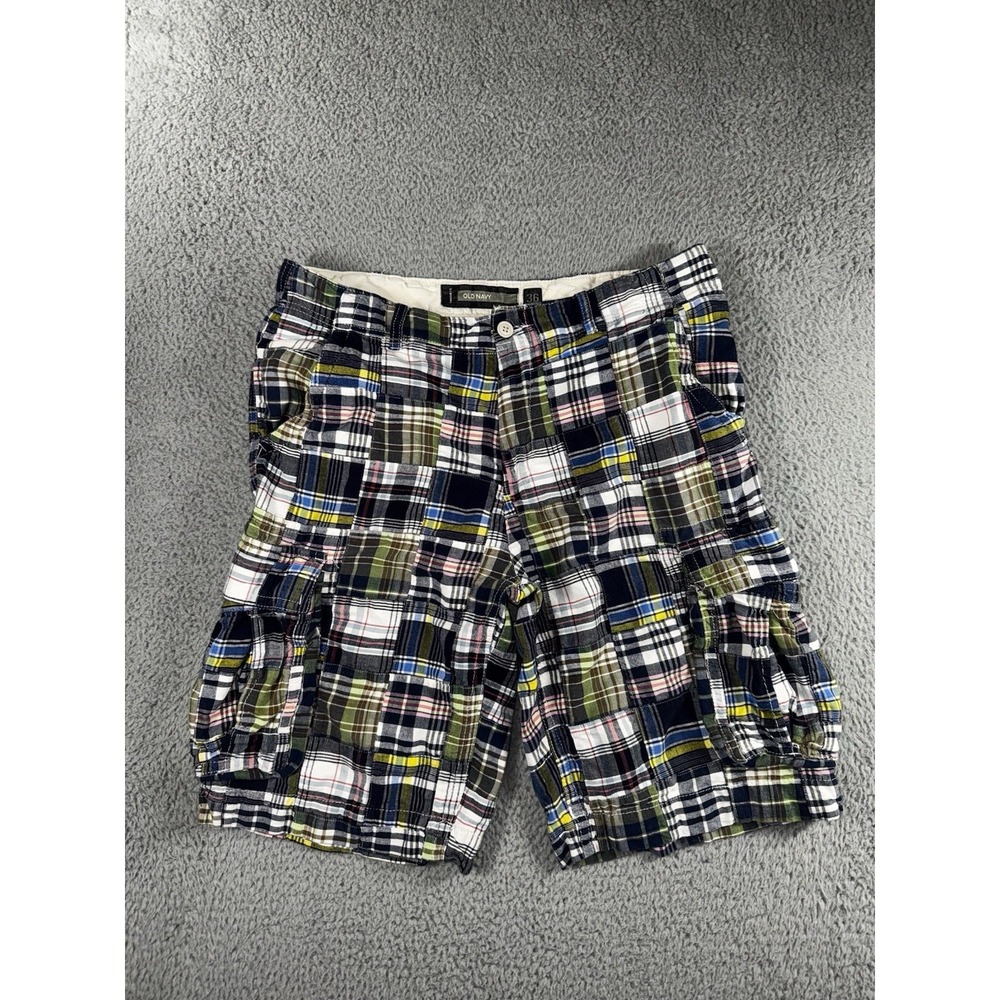Vintage Old Navy Cargo Shorts Men 36 Madras Plaid Y2K Retro